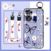 Waterproof Kickstand Phone Case For ZTE Nubia Z60 Ultra Oil Painting Soft Case Fashion Design Flower Anti-knock Lanyard