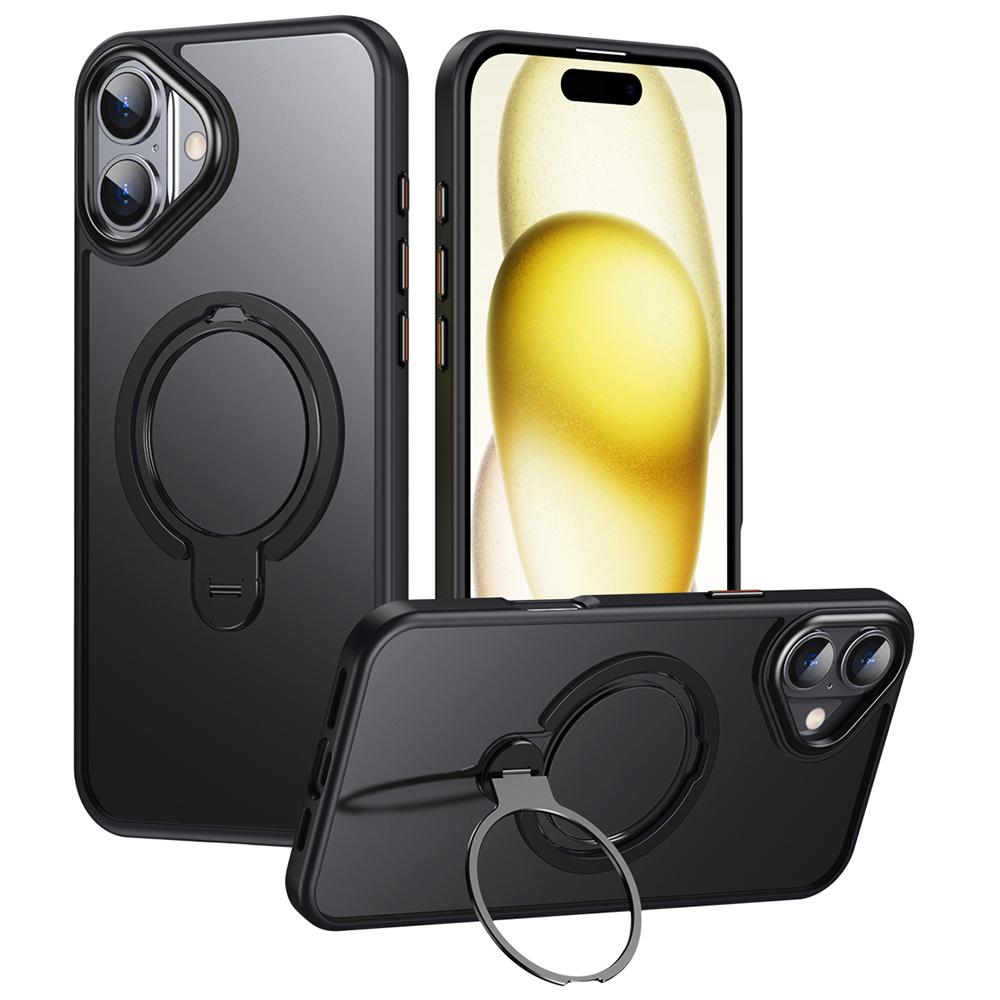 Чехол для телефона iPhone 16 Plus с подставкой, матовая задняя крышка, совместимый с MagSafe