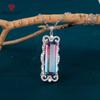 Unique Colorful CZ Pendant Necklace For Women Luxury Engagement Wedding Accessories Long Square Stone Fashion Jewelry