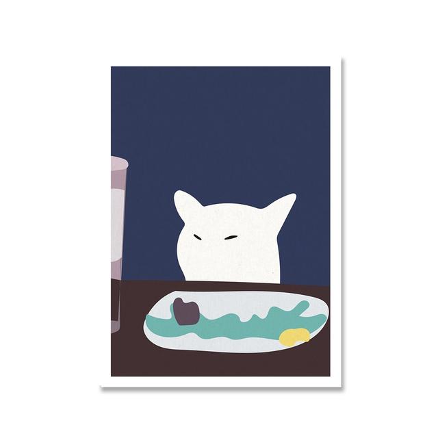 Плакат с черным котом и современный печатный постер, модульная картина, подарок, креативное украшение для дома