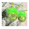 12PCS-Pack Of Christmas Decoration Christmas Tree Ornaments With Green Hair, Cute Decoration Props