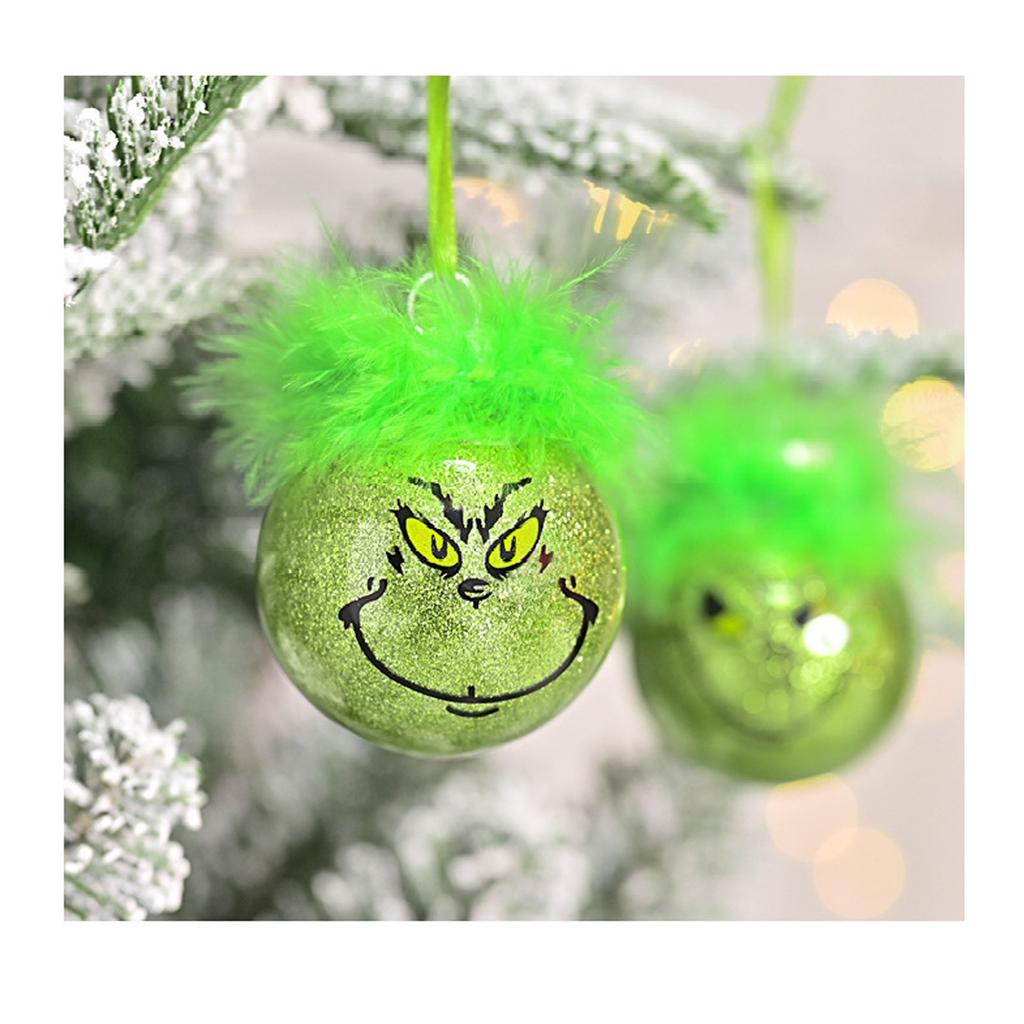 12PCS-Pack Of Christmas Decoration Christmas Tree Ornaments With Green Hair, Cute Decoration Props