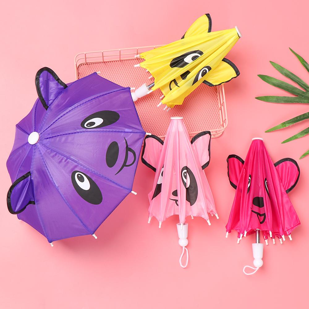 Handmade Dolls Toys Umbrella Doll Accessories Animal Patterns Umbrellas Sunshade