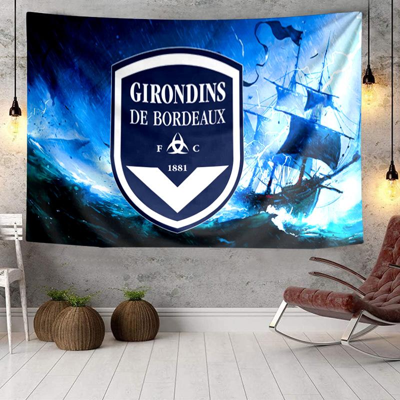 1PC FC Girondins de Bordeaux Tapestry Hanging for Bedroom,Livingroom, Playroom,Decor Art Room Wall Tapestry Holiday and Birthday Gifts