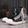 2025 Men High Top Shoes Women Casual Platform Sneakers Leather Luxury Trainers Lace Up Zip Autumn Black Designer Shoes