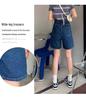 High-Waisted Women's Summer Loose Denim A-Line Shorts, Wide-Leg, Slimming Mid-Length.