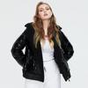 Astrid Women Parkas Plus Size Thick Cotton Warm Short Jacket Hooded Leather Bio Fleece Coat