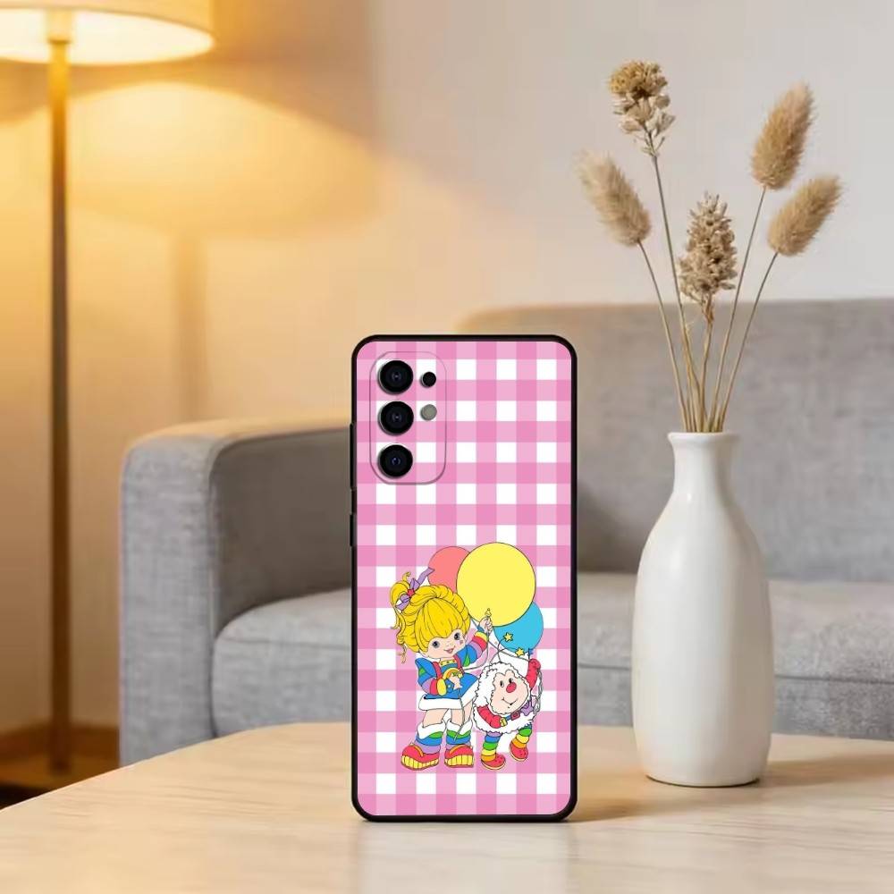 Cute Retro Rainbow Pony Phone Case For Samsung S25,S24,S21,S22,S23,S30,Ultra,S20,Plus,Fe,Soft Silicone Black Cover