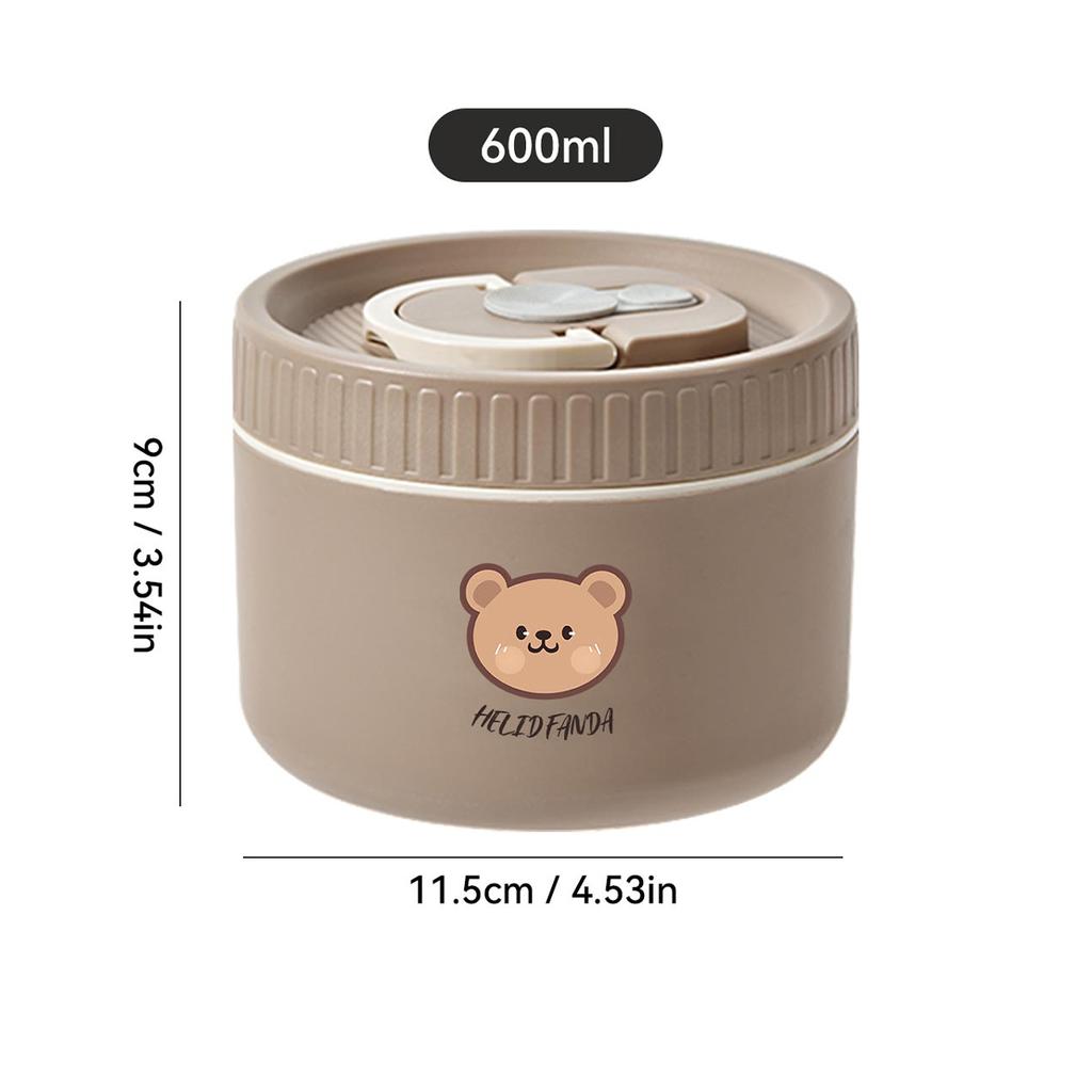 WORTHBUY Cute Thermal Bento Box Portable 304 Stainless Steel Lunch Box Heatable Sealed Leak-proof Food Container For Kids