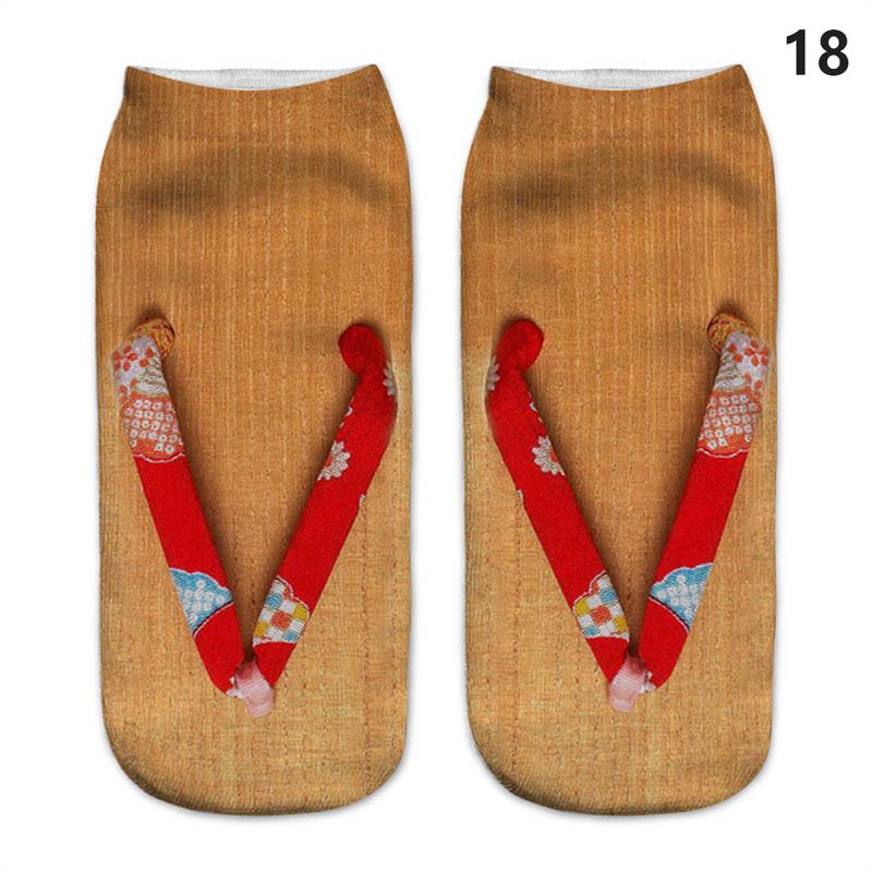 Симпатичные 3D носки со следами, женские кавайные хлопковые носки до щиколотки для девочек