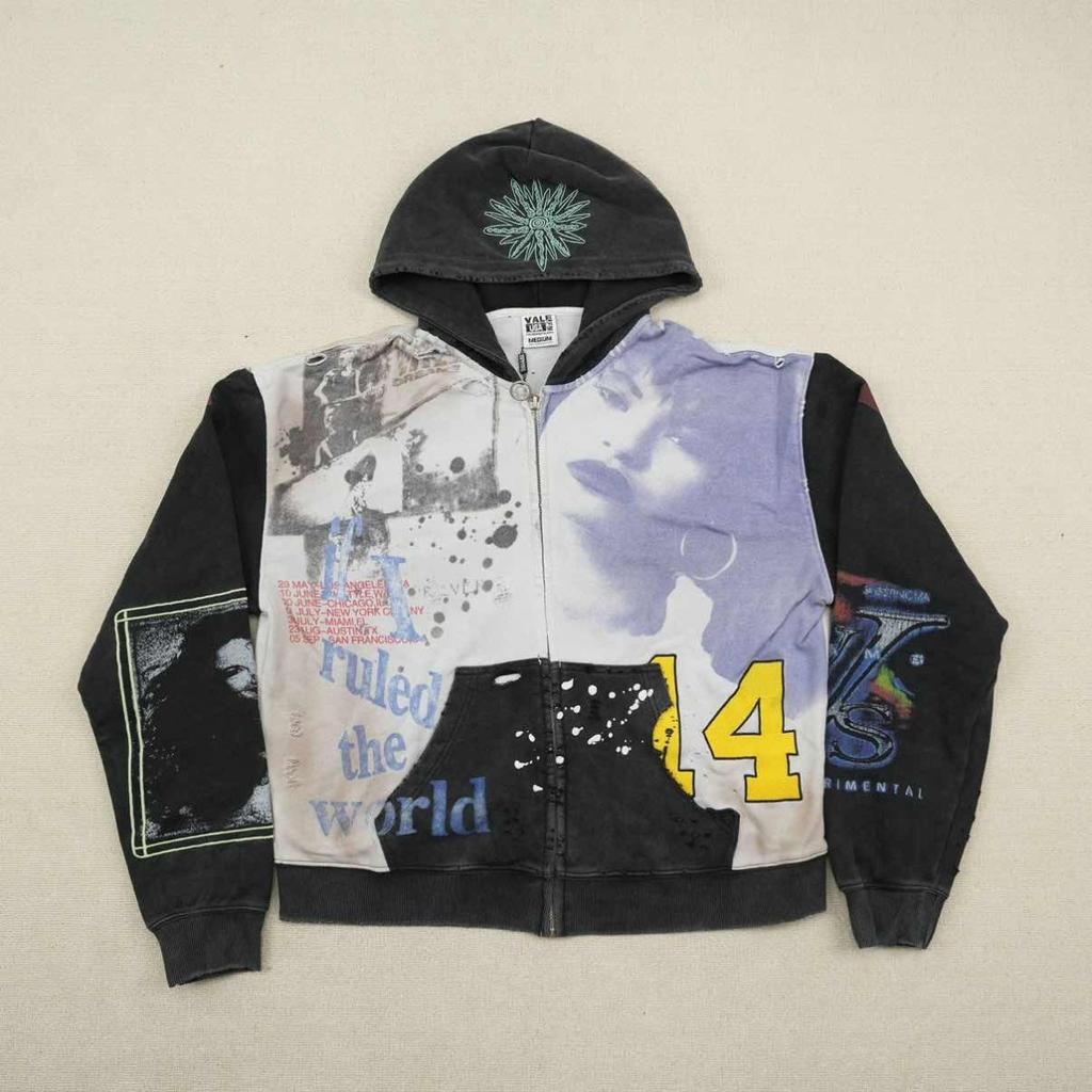 FolwStreet Street Clothing Printing Y2K Hoodle Men Women Zippered Pocket Hoodle