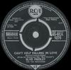 7-дюймовая пластинка ELVIS PRESLEY, THE JORDANAIRES - Can't Help Falling In Love 45RCA1270 RCA 1962 UK Рок Б/У