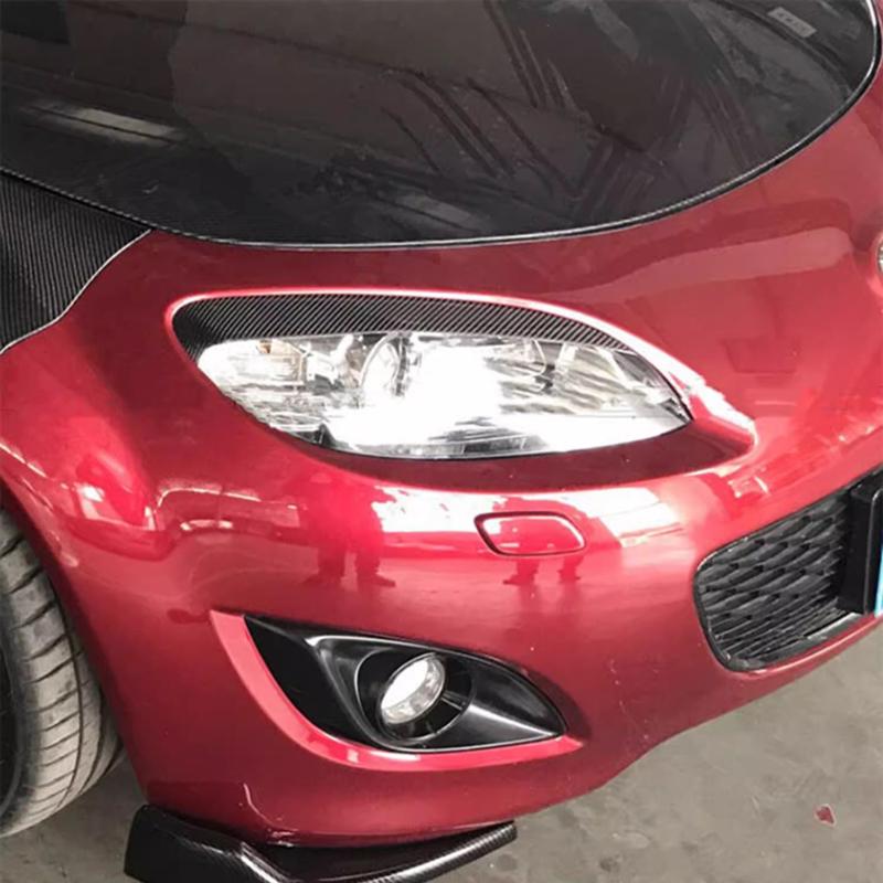 Carbon Fiber Car Headlights Eyebrows for Mazda mx-5 2009 - 2014 Fiber Glass Matt Black Primer Front Lamp Cover Eyelids MX 5
