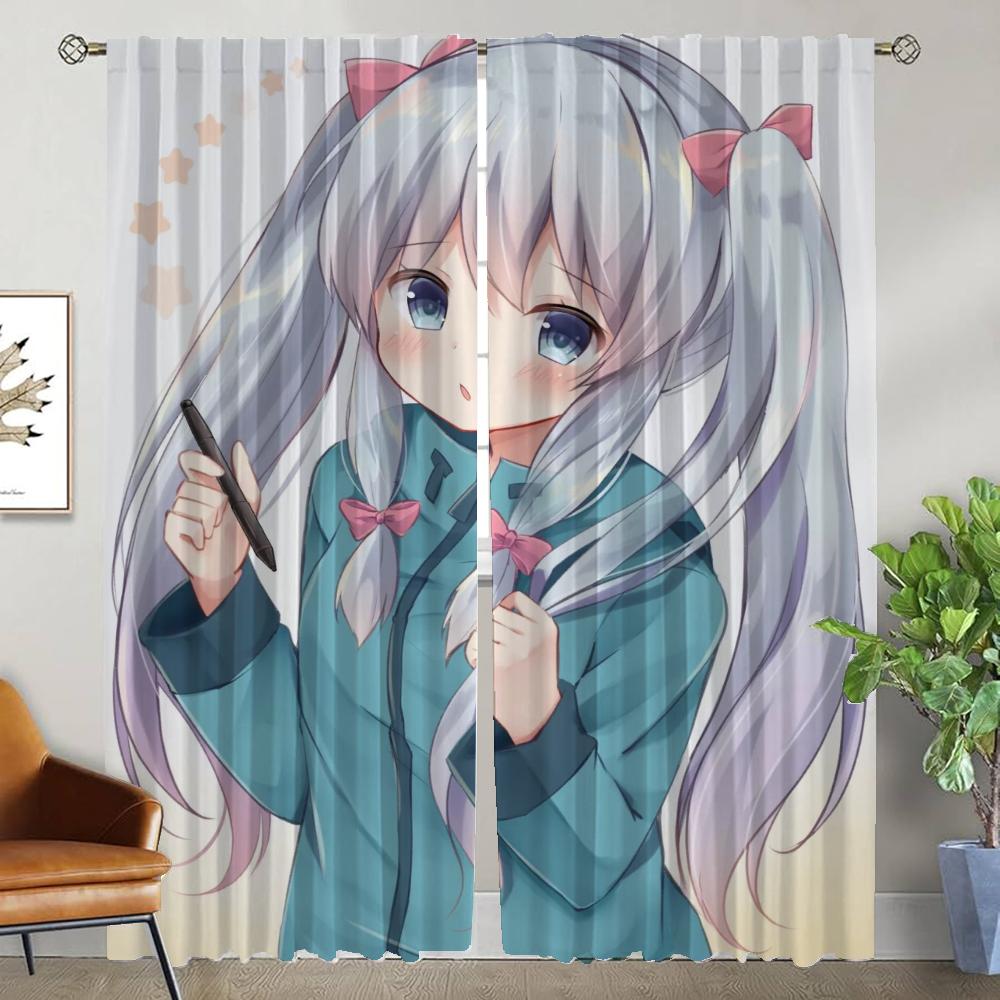Кухонные шторы для спальни Eromanga Sensei Элегантные шторы для комнаты 2 штуки Оконные шторы Жалюзи Перегородка Украшение на Хэллоуин