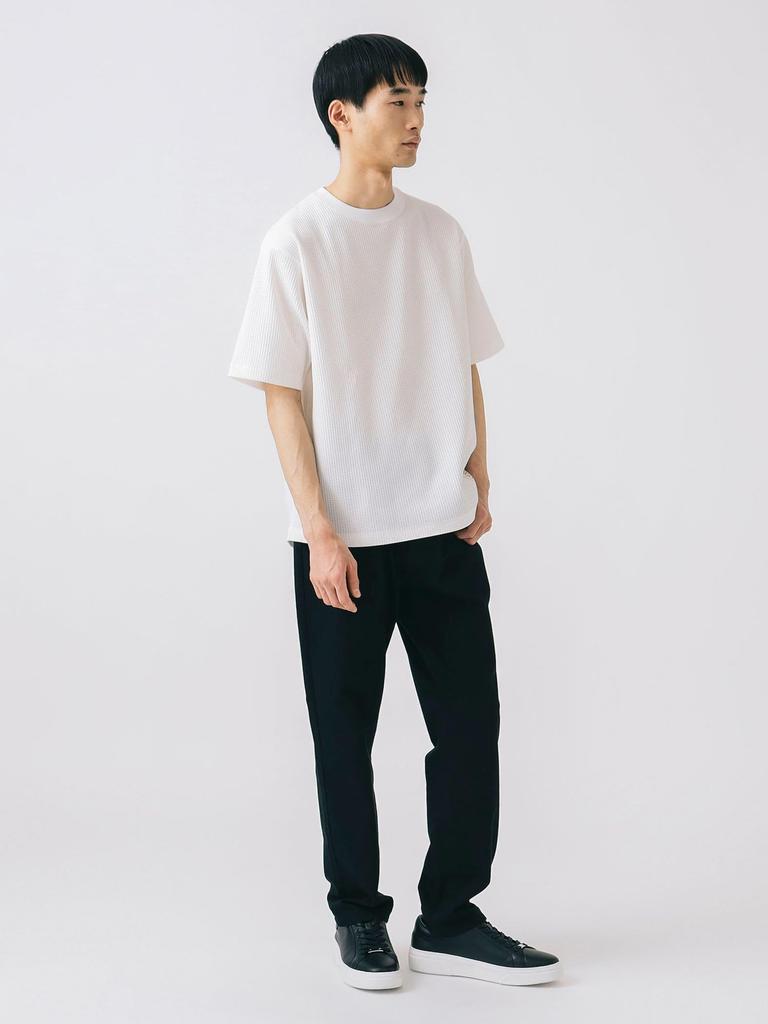 Футболка с коротким рукавом из вафельной ткани быстросохнущая Beams Heart (Влагоотводящий, Быстросохнущий и Не образующий катышков), Мужской, Белый, Размер L, 42040348639