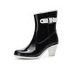 Fashion Women's Rain Ankle Boots Ladies Waterproof Woman Snow Boot Female Non-Slip High Heel Fashion Water Shoes Botas Mujer