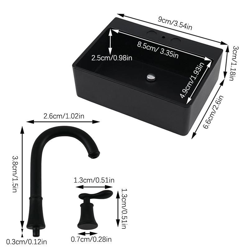 1:6 Dollhouse Miniature Kitchen Sink Lavatory Wash Basin Water Faucet Bathroom Kitchen Furniture Model Diy Decor Toy Accessories