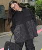 Ronron Ribbon Quilted Frill Field Jacket Black
