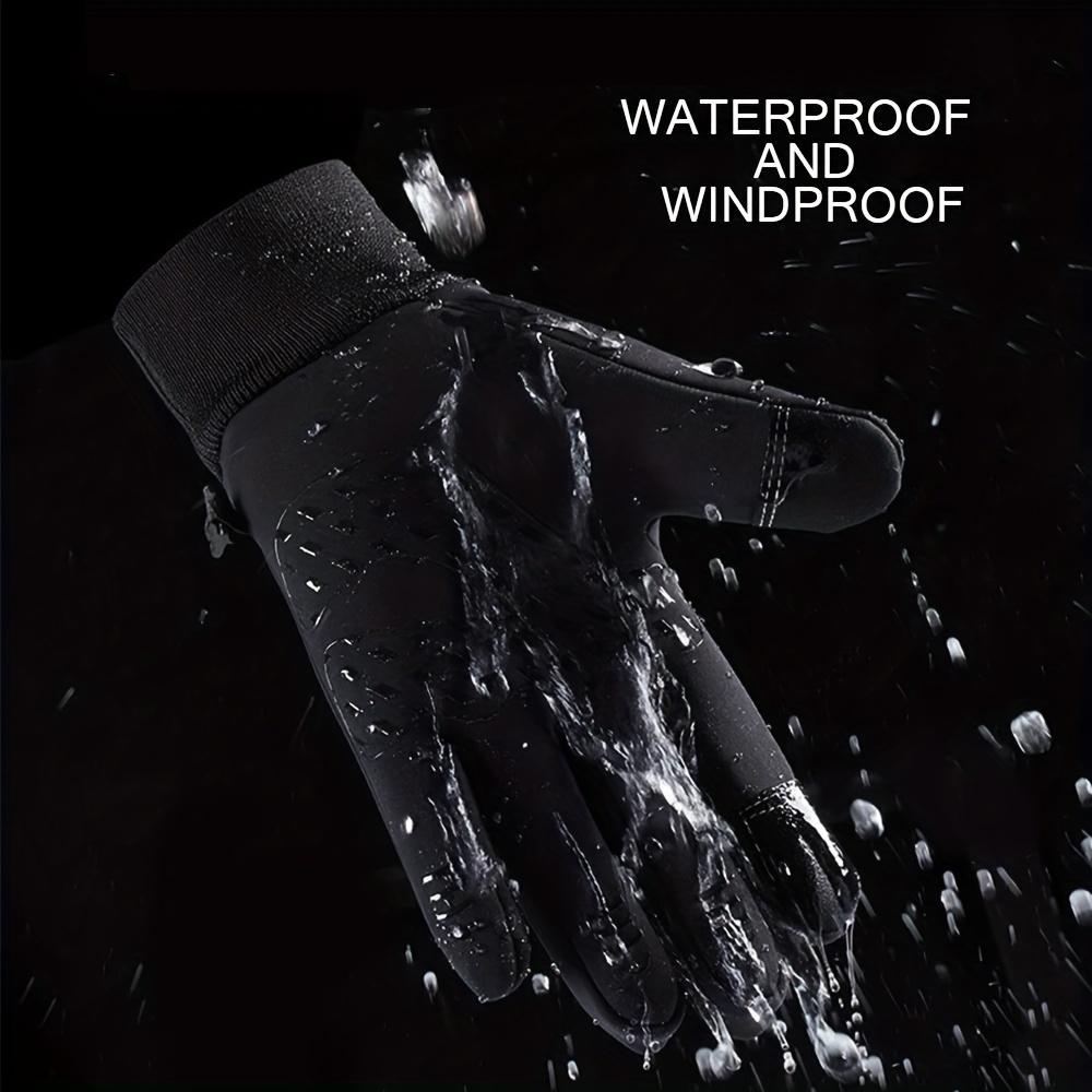 Мужские зимние водонепроницаемые велосипедные перчатки для спорта на открытом воздухе, бега, мотоцикла, лыж, флисовые перчатки с сенсорным экраном, нескользящие теплые полные пальцы