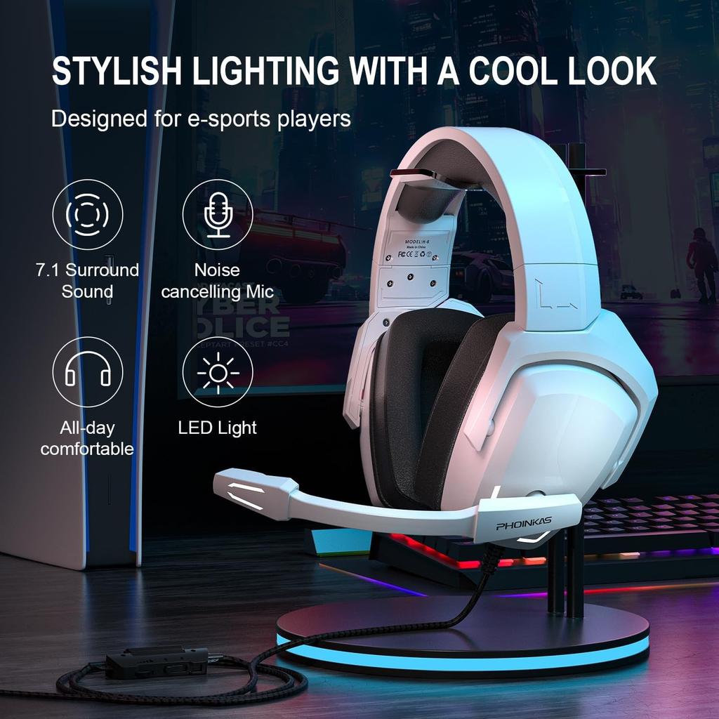 Игровая гарнитура с микрофоном, стереогарнитура для PS4 PS5 ПК Xbox One Nintendo Switch, игровые наушники-вкладыши для ноутбука/планшета