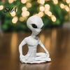 Desktop Alien Decor 3D Printed Model, Funny Yoga Zen Statue for Mechanical Balance Room, Meditation Space, Living Office Decor, Gift Sci-Fi Fans Soft