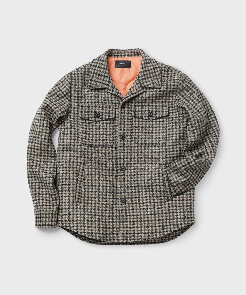 Panicale Wool Blend Check Padded Shacket [Brown]