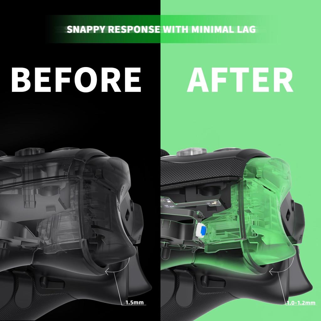 eXtremeRate Clicky Hair Trigger Stop Kit for Xbox Elite Series 2 Shoulder Ergonomic Tactile LT RT Mouse Click Compatible with Xbox Elite Series 2 Core