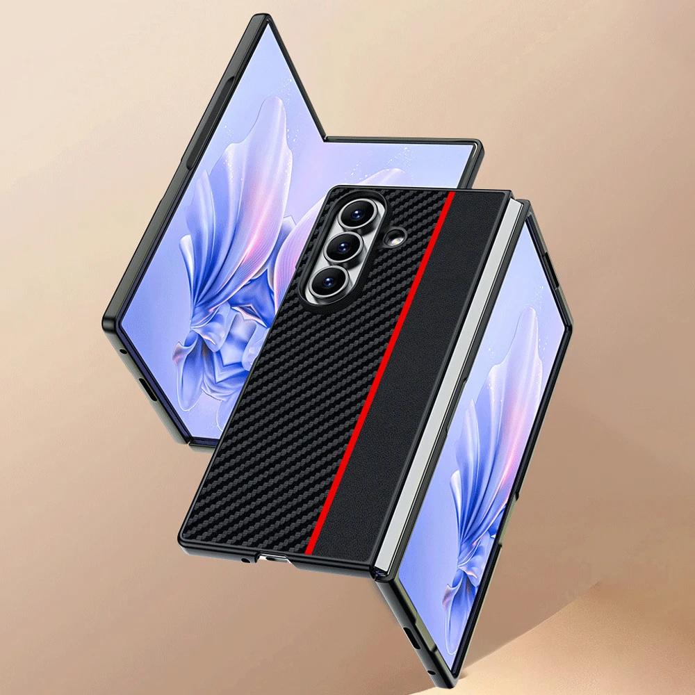 Чехол для бизнеса 600D из кевлара, углеродного волокна и кожи для Samsung Z Fold 7 6 5 4 3, однотонный, ударопрочный, защитный чехол