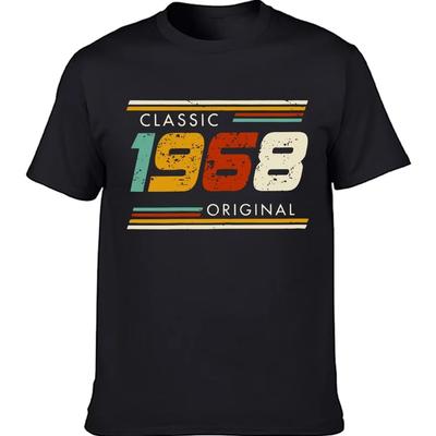 Смешные Классические 1968 Оригинальные Винтажные 56-е Футболки Летняя Графическая Уличная Одежда с Коротким Рукавом Подарки на День Рождения Футболка Мужская