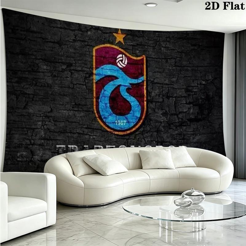 Trabzonspor Logo Wall Tapestry Aesthetic Wall Hanging Printed Fabric Blanket Decorative Tapestries for Bedroom Living Room Home Decor