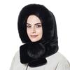Autumn and Winter Women's Hats Warm Scarf Plush Scarf All-in-one Pullover Cap Ear Protection Windproof Riding Cap