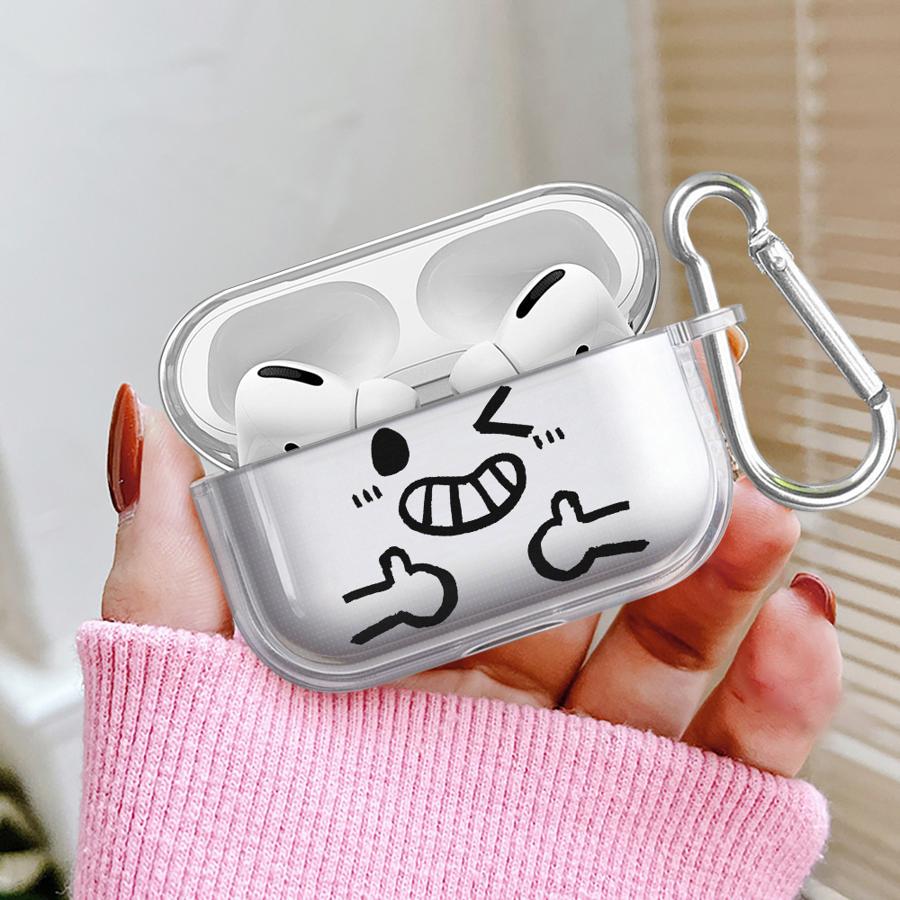 Простой счастливый смайлик Прозрачные Чехлы для Наушников Чехол Для Airpods 4 3 Pro3 Pro2 2 Pro 1
