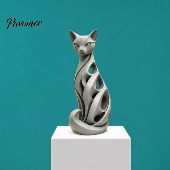 Декоративные ornaments из смолы, Спиральная статуэтка кота, Креативная витая статуя, Художественные современные украшения для интерьера, Настольный декор для дома