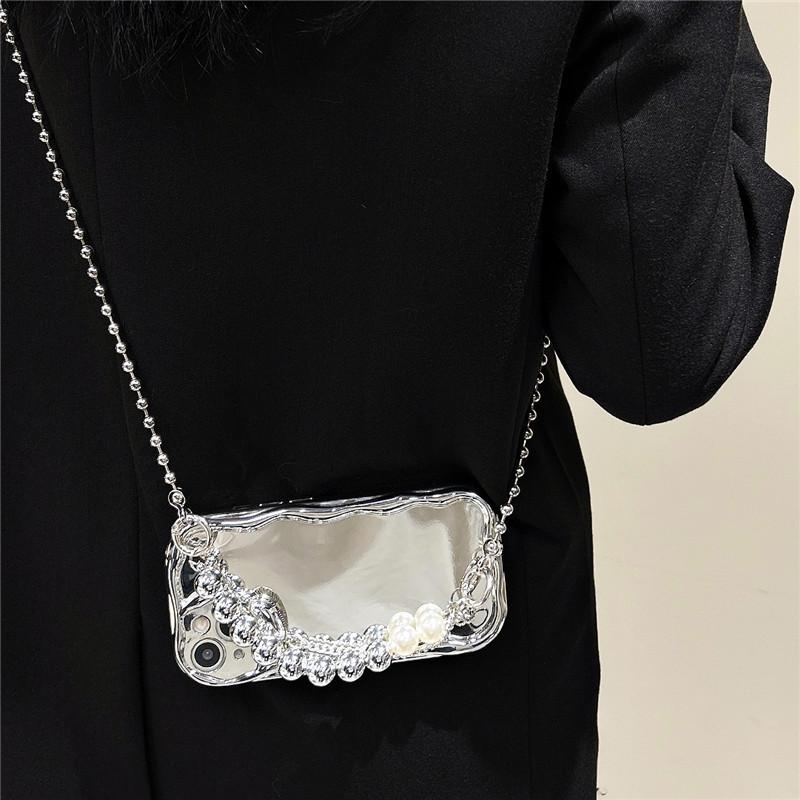 Подходит для чехла iPhone 16, гальванизированный браслет в форме сердца, роскошный и модный iPhone 15Promax 14 через плечо