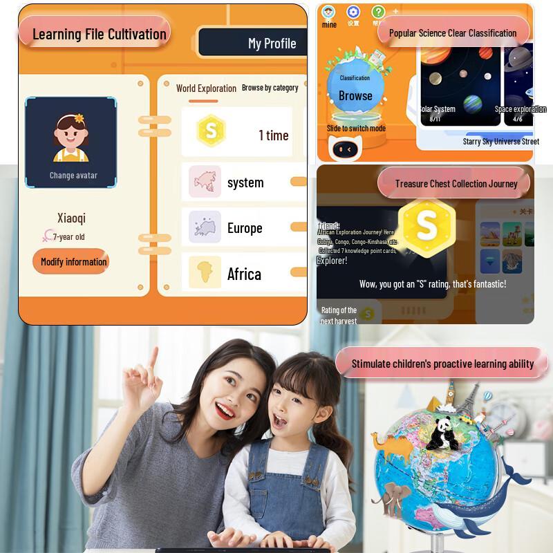 Deli 3D AR Illuminated World Globe for Kids