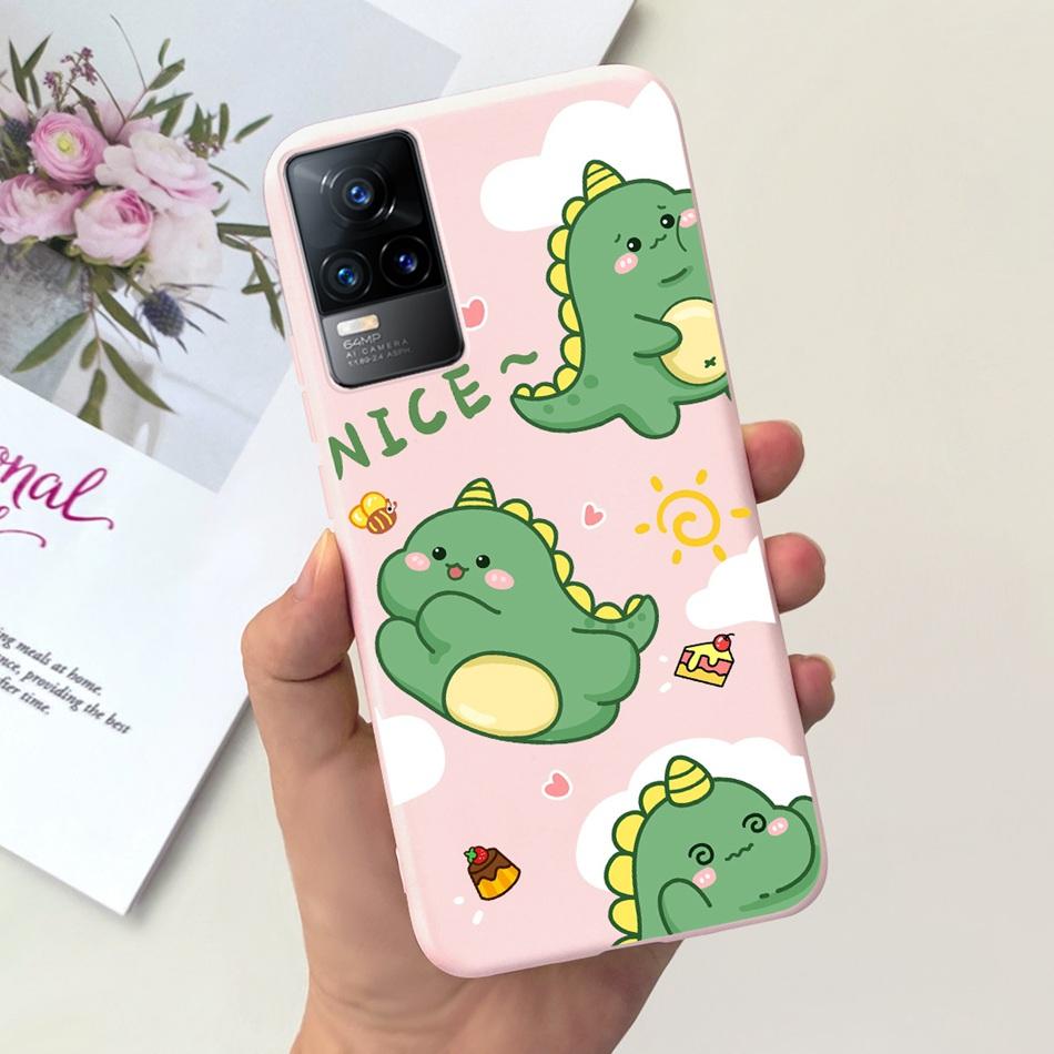 Чехол для Vivo V21e Чехол Vivo V21E 4G V 21E V2061 Милый Мультяшный Конфетный Цвет Мягкий Силиконовый ТПУ Задняя Крышка Телефона