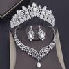 Банкетный набор для вечеринки, хрустальные свадебные украшения, наборы с короной, ожерельем, серьгами, свадебные наборы для женщин, роскошные диадемы, наборы с ожерельем, мода