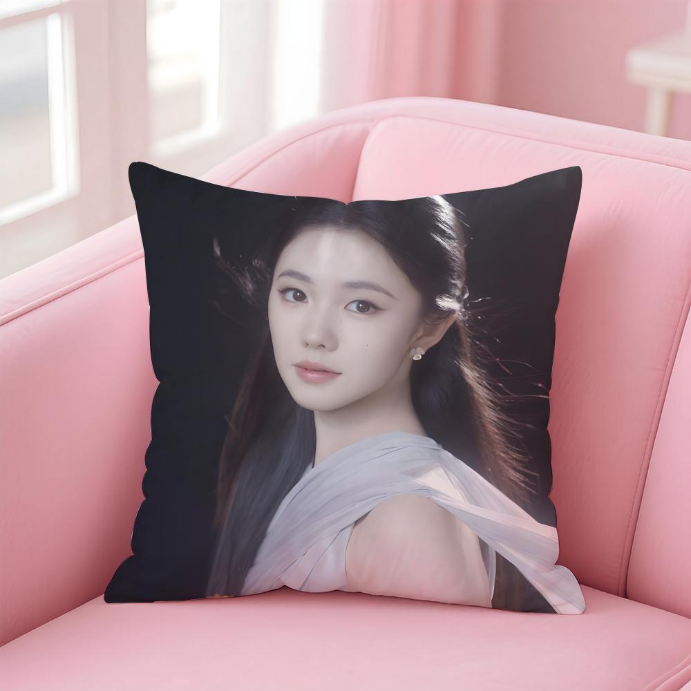 Popular fashion Chinese actress LLiu Haocun Cushion Cover Pillow Case Soft Friendly Fabric Concealed Zipper