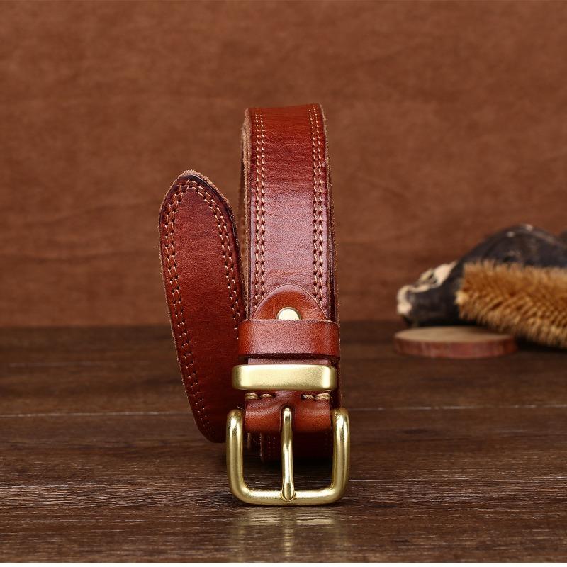 Ремень женский из натуральной кожи первого слоя, пряжка из чистой меди, пряжка из меди, пряжка из меди