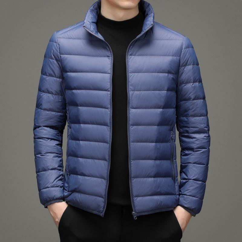 Мужская легкая куртка из хлопка и бархата — короткая, в корейском стиле, тонкая, большого размера, зимняя одежда для людей среднего и пожилого возраста.