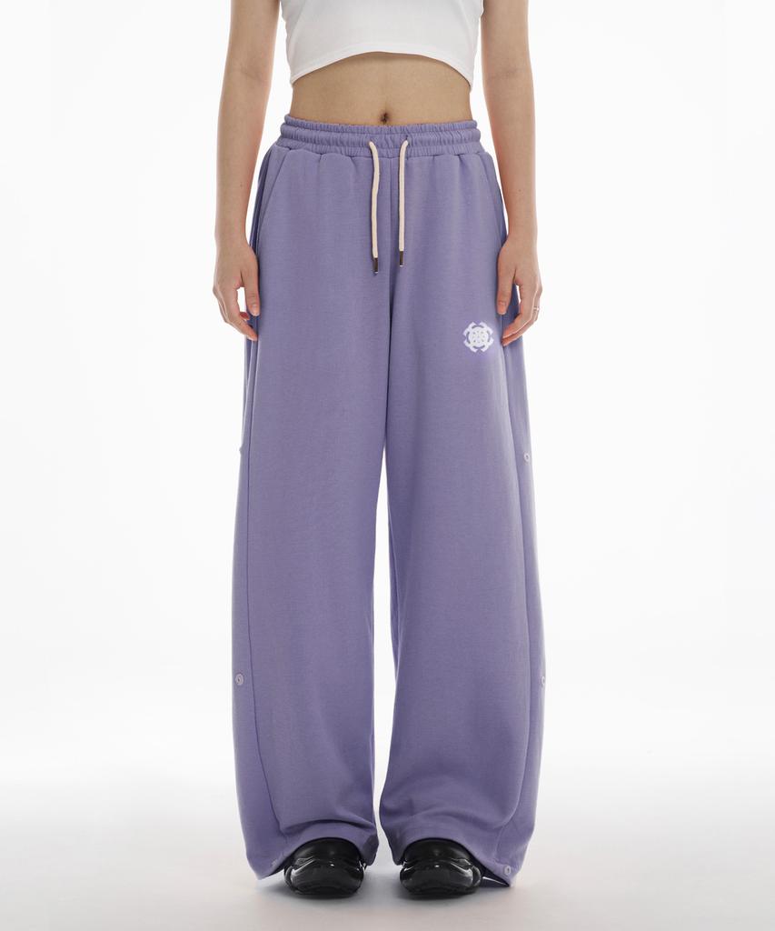 Штаны Paensyo Symbol Snap Wide из двойного джерси - Фиолетовые
