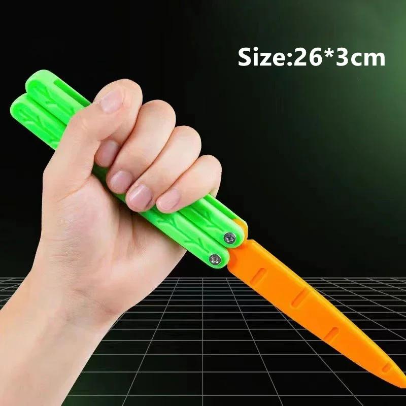 Gravity Folding Claw Knife Radish Knife 3d Printing Gravity Knife Small Radish Push Card Decompression Toy Christmas Gift