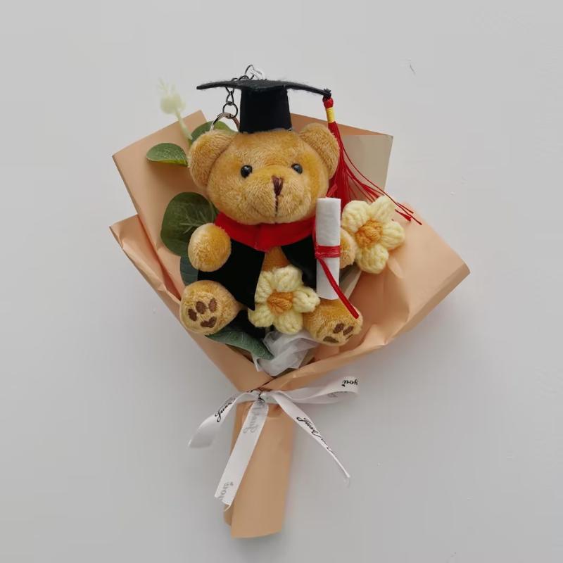 Мини букет цветов Dr Bear Искусственные цветы Подарок на День матери Цветы Ручная вязка Цветок Для выпускного Декор на день рождения