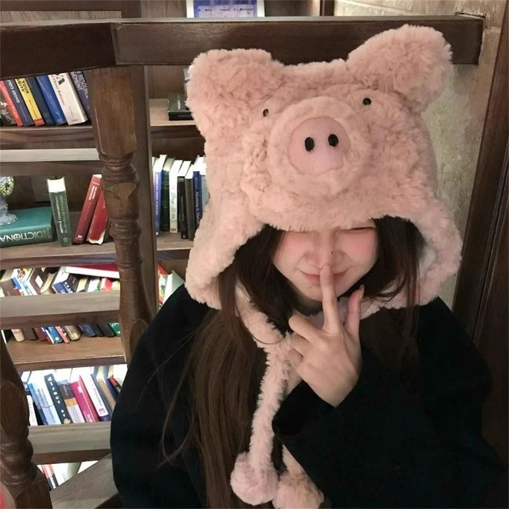Coldproof Warm Hats Windproof Plush Caps Cute Ear Protection for Women Girls