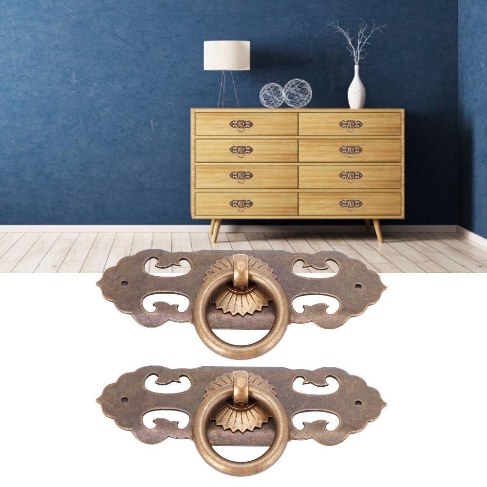 2pcs Durable Cabinet Door Handle With Screws Antique Pull Handle Drawer Pull Handle  Wardrobes