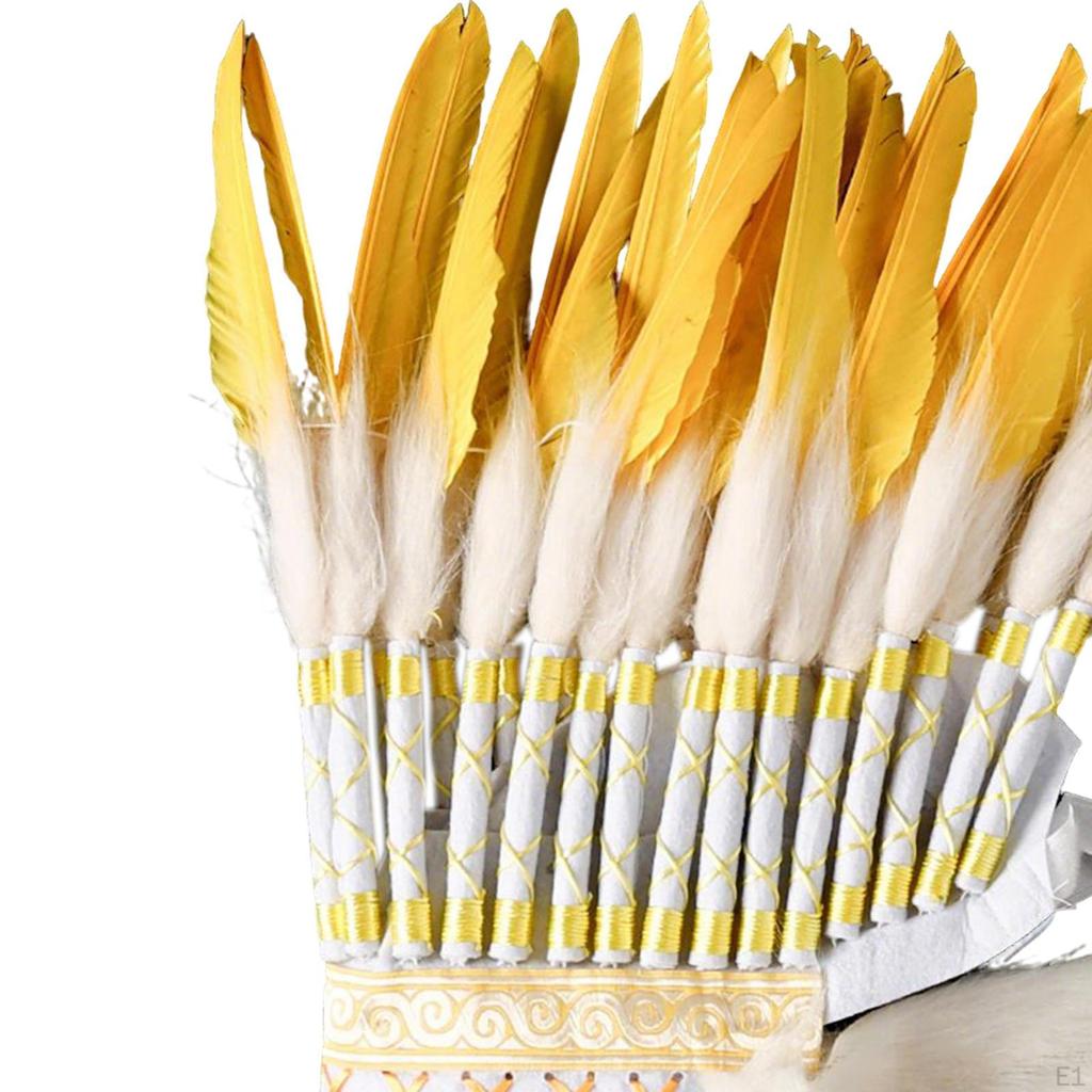 Artificial Feather Headdress ,Chief Costume Headpiece for Halloween Carnival