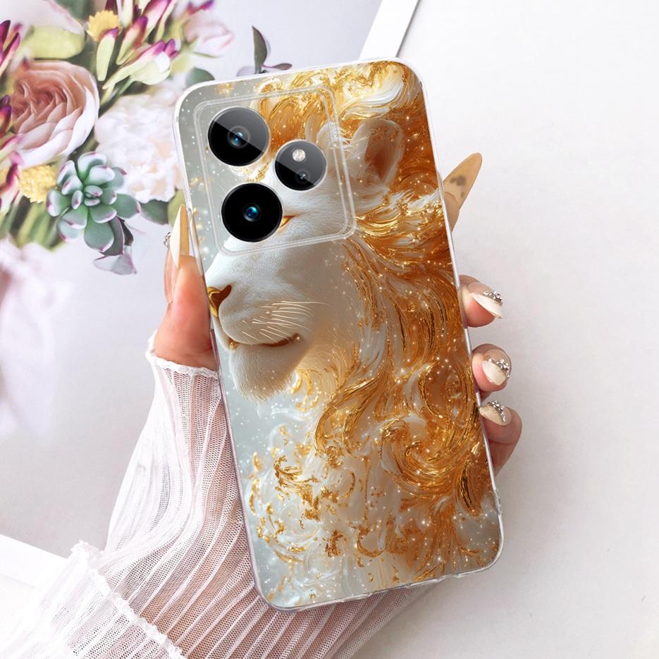 Чехол для Realme GT 7 GT7 T 5G RMX5061 Милый Лев Модный Расписной Чехол Мягкий Силиконовый Чехол для Телефона для Realme GT 7 Pro GT7T 5G