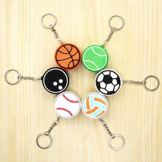 Keychain Pendant 3D Printing Precision Texture Football Basketball Tennis Sport Themed Key Chain Stress Relief
