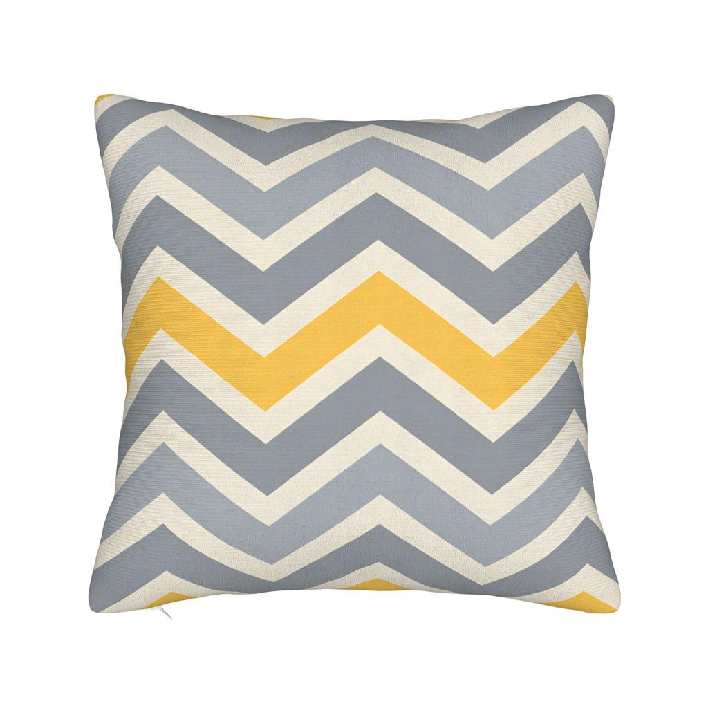 Yellow Grey Geometric Pillowcases  Kawaii Pillow Case For Living Room Bed Chair Comfy Pillow Cover