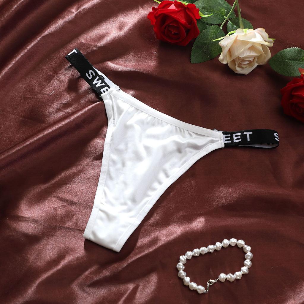 Женское новое весенне-летнее нижнее белье-стринги с низкой посадкой, дышащие, с надписью на поясе